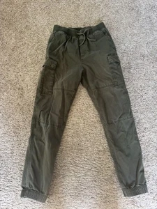 H&M Boy's Jogger Utility Green Cotton Pants Size 12-13 - Picture 1 of 3