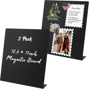 2 Pack Magnet Board Black Magnetic Board Metal Magnetic Bulletin Board Magnet - Picture 1 of 7