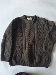 Chunky Grunge Sweater Kurt Fisherman Cable Aran Wool Irish Knit Ladies 14 - Picture 1 of 5