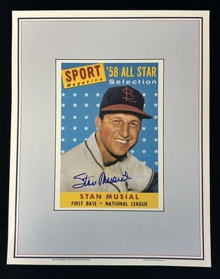 Stan Musial St. Louis Cardinals SIGNED 11x14 1991 Topps Color Poster w/ hologram - Image 1 of 4