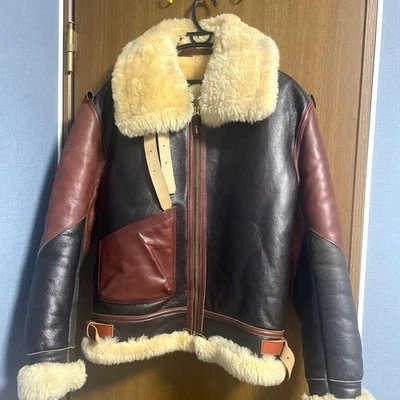 Chaqueta Aero Leather B3 Flight Shearling Mouton Talla 38 Abrigo de Cuero Vintage Foto 1 de 4