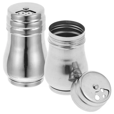  2 Pcs Stainless Steel Sugar Shaker Cooking Seasoning Bottle Salt - Image 1 of 4