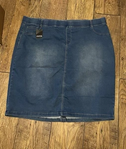 Neu mit Etikett Simply Be BLAU Stretch-Jeansrock Größe 30 - Bild 1 von 2