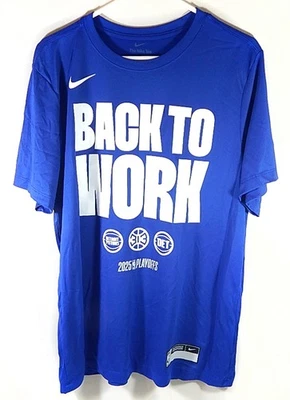 Detroit Pistons Back To Work 2025 NBA Playoffs Nike Team Issued Tee Shirt XXL - Image 1 of 3