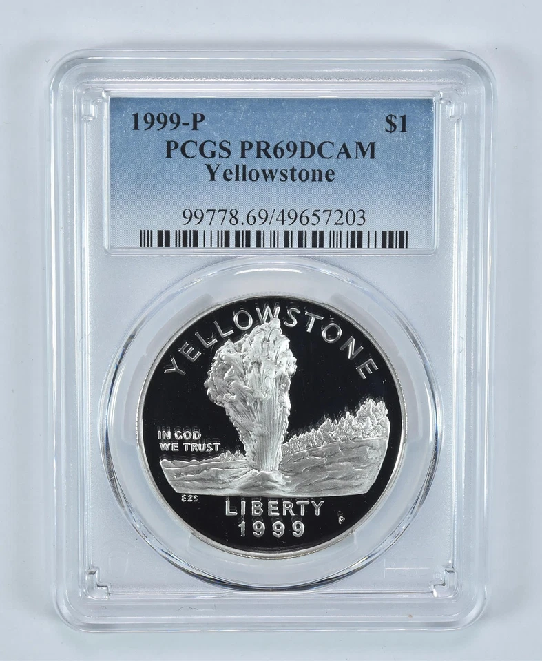 1999-P Yellowstone Commemorative Dollar PR69 DCAM PCGS Blue Label *2769 - Image 1 of 4