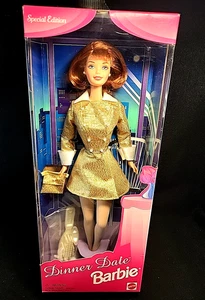 1997 Dinner Date Barbie Gold Dress & Purse Special Edition 19037 New NRFB - Picture 1 of 5