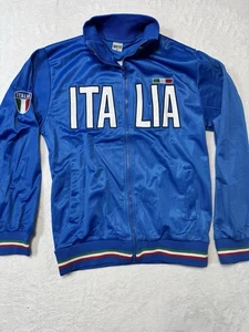 Italia Track Jacket Blue Zip Up Embroidered Retro Sportcore Y2K Mens Medium - Picture 1 of 8
