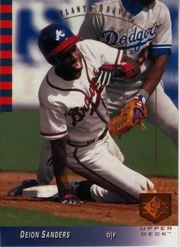 Deion Sanders 1993 SP 62 Atlanta Braves Baseball Card - Image 1 of 2