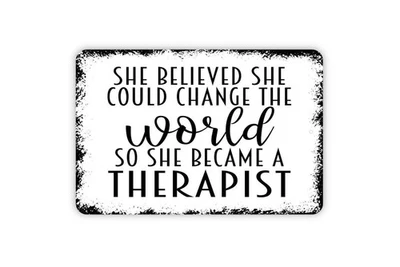 She Believed Therapist Inspirational Metal Wall Art - Image 1 of 4