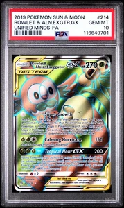 Pokémon Rowlet & Alolan Exeggutor GX 214/236 S&M Unified Minds PSA 10 GEM MINT - Bild 1 von 2