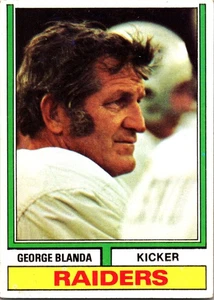 1974 Topps #245 George Blanda - Imagen 1 de 2