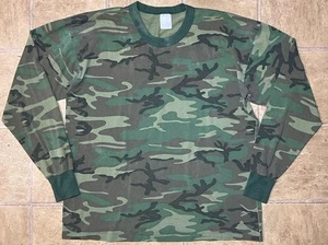 Camisa Camuflada Vintage Tru Spec Woodland Para Hombres XL Manga Larga Puntada Única EE. UU. Desvanecimiento - Imagen 1 de 9