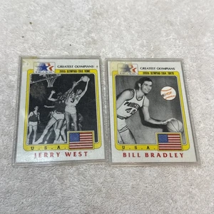 JERRY WEST Bill Bradley VINTAGE Olympic Heroes Basketball Card M&M's 1983 - Bild 1 von 2