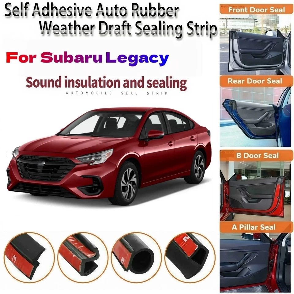Tira de sello de goma para reducción de ruido de tiro climático para Subaru Legacy 2003-2009 Foto 1 de 4