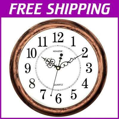Battery Operated 13-Inch Bronze Wall Clock - Stylish Vintage Look for Any Room - Image 1 of 4