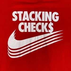 Nike Dri-Fit Tee XL Red Stacking Checks Graphic Shirt Made in Mexico - Picture 1 of 6