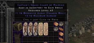 Diablo 2 Paladin Offensive Auras Grand Charm GC Xbox PC Ladder or NL SC - Picture 1 of 5