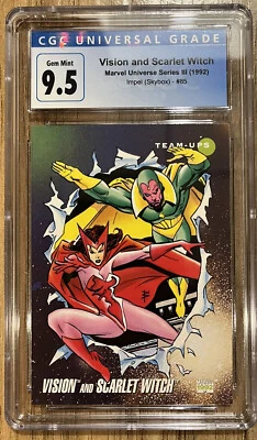 Vision & Scarlet Witch # 85 Marvel Universe 3 1992 Cards PSA CGC 9.5 Gem Mint! - Image 1 of 2