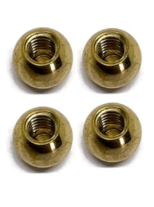 4 small solid Brass BED KNOBS 12 mm B7 vintage style COT hollow heavy polished - Picture 1 of 6