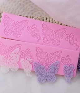 1 St. Silikonform Silikonmatte Fondant Schoko Schmetterling Deko Torte - Bild 1 von 3