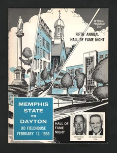 2/12/1966 Memphis State vs Univ. of Dayton NCAA Basketball Program #M1968 - Picture 1 of 1