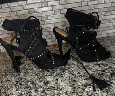 Forever Black Suede Sandals - Image 1 of 3