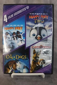 NEW 4 Film Favorites Happy Feet 1 & 2 / Cats And Dogs 1 & 2 DVD - Picture 1 of 2