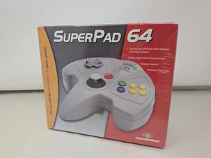 Vintage Nintendo 64 Controller Gray Super Pad P-305 New Sealed Peformance - Picture 1 of 6