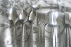 Cutlery set Oneida Delux Vintage stainless 63 pieces Rose embossed motif