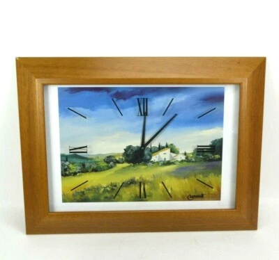 Lowell Wall Clock and Hans Paus Art Print Wood Frame Made in Italy 23.5" x 17.5" - Image 1 of 4