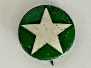 Botón Pinback Cuerpo Verde Estrella Blanca Sobre Bosque Vintage - Detalles Desconocidos - 1" - Imagen 1 de 3