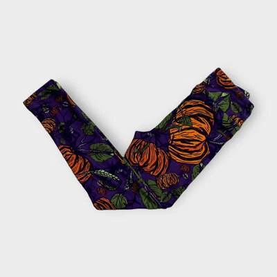 LuLaRoe Kids Halloween Leggings S/M 2-8 Purple Pumpkin Patch NEW Soft - Image 1 of 4