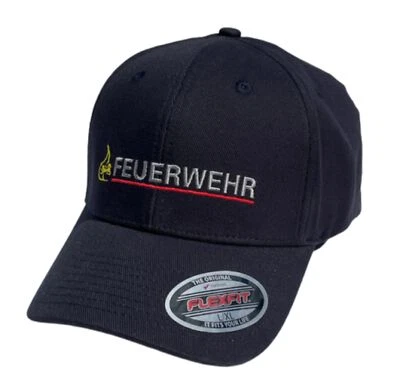 Baseballcap navy FLEXFIT Feuerwehr Baden-Württemberg mit Stick, 6panel (hinten g - Bild 1 von 3