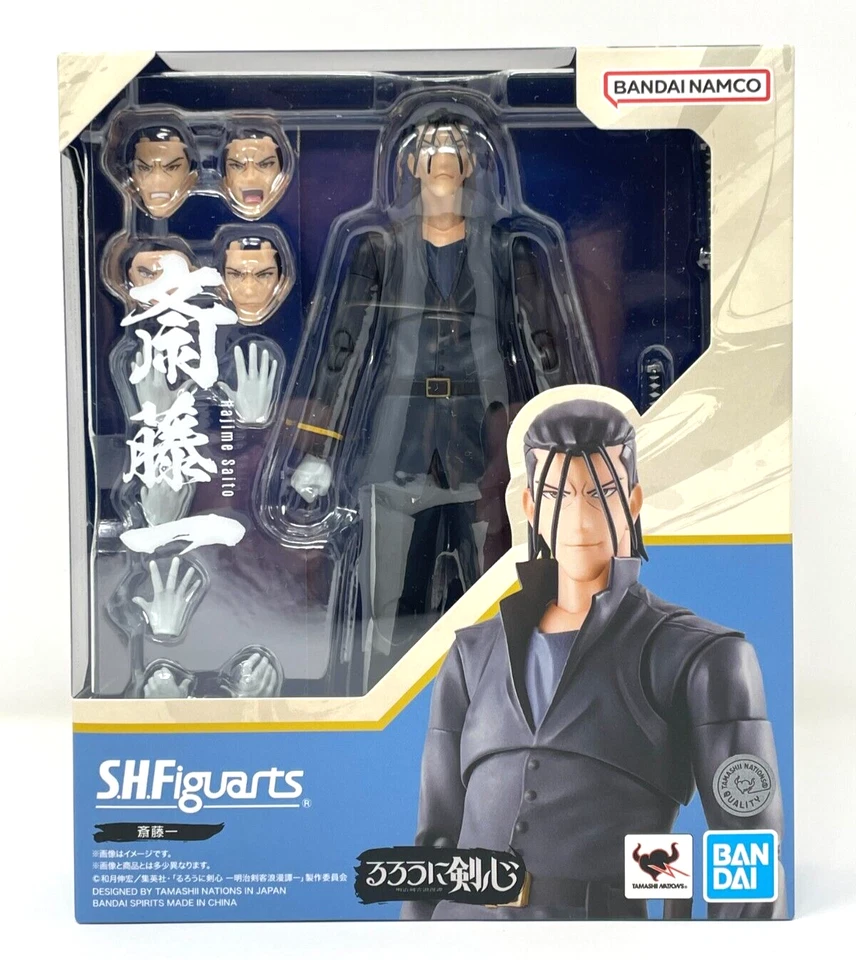 Bandai S.H.Figuarts Hajime Saito Rurouni Kenshin Meiji Swordsman Figure Japan