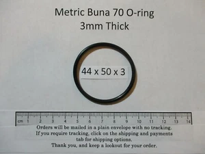 44mm ID x 50mm OD x 3mm thick O-ring. Buna-70.   Quan 1. - Picture 1 of 7