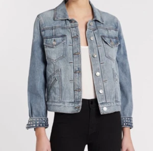 NWT CURRENT ELLIOTT The Turnt Boulder Women’s Denim Jacket Top Blue size 1 $389 - Picture 1 of 12