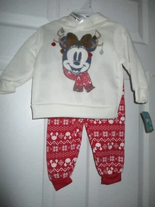 Disney Minnie Mouse Christmas Jogging Suit Set 12 Months - Picture 1 of 5