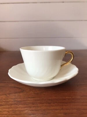 Vintage Royal Doulton Porcelain Small White Tea Cup And Saucer  - image 1 of 4