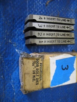 New RIDGID 500B 48470 RH 7/16"-14 UNC HS Bolt Dies Set RIGHT HAND NOS #3 - Image 1 of 4