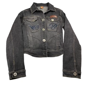 VTG Y2K Apple Bottom Jeans Junior Girls Embellished Denim Jacket Size 3XL - Picture 1 of 10