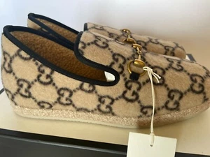 NEW Authentic Gucci Men's Fria Loafer Interlocking GG Wool G 8.5 / 9 US - Picture 1 of 9