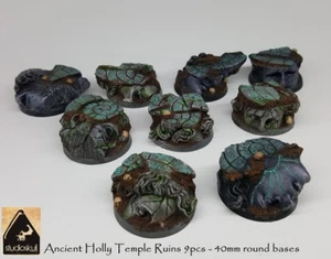 40mm Ancient Holly Temple Ruins 9pcs - round bases - Picture 1 of 6