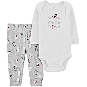 Just One You®️ by Carter's 2pc Snowflake & Snowman Set - Gray/White (3Mo) NWT - Picture 1 of 1