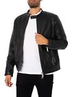 Antony Morato Men's Slim Fit Leather Jacket, Black