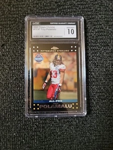 2007 Topps Chrome Football Troy Polamalu #TC47 CGC 10 GS596 - Picture 1 of 2