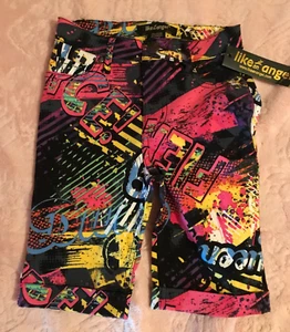 Like An Angel brand stretch graffiti shorts, little girl size 6, NEW w/tag - Picture 1 of 2