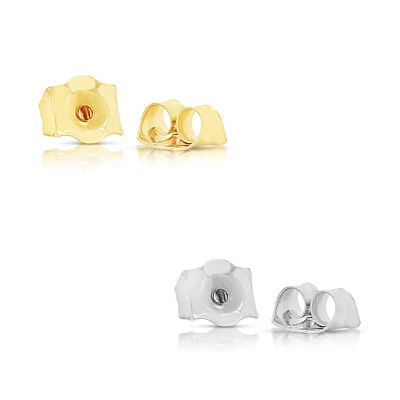 14K Solid Gold Replacement Butterfly Earring Backs Friction Push Backs Findings - Image 1 of 4