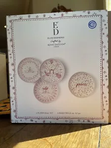 BY ED ELLEN DEGENERES CRAFTED BY ROYAL DOULTON ED Holiday Accent, Set/4 Plates - Picture 1 of 5