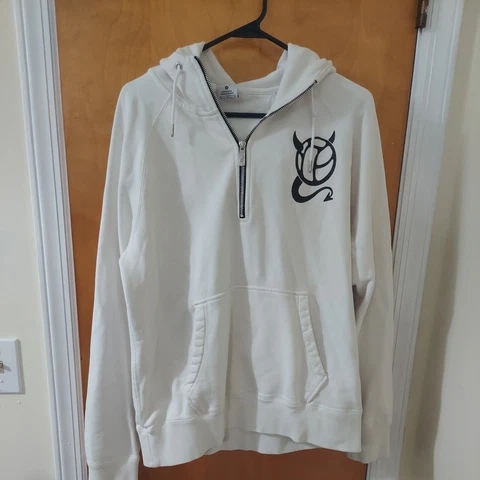Manchester United Hoodie Size Medium Nike Quarter Zip Pullover Sweatshirt White Cover