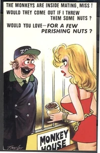 Blonde Wants to See the Monkeys Mating. Bamforth Comic Postcard (844). Free p&p - Picture 1 of 1